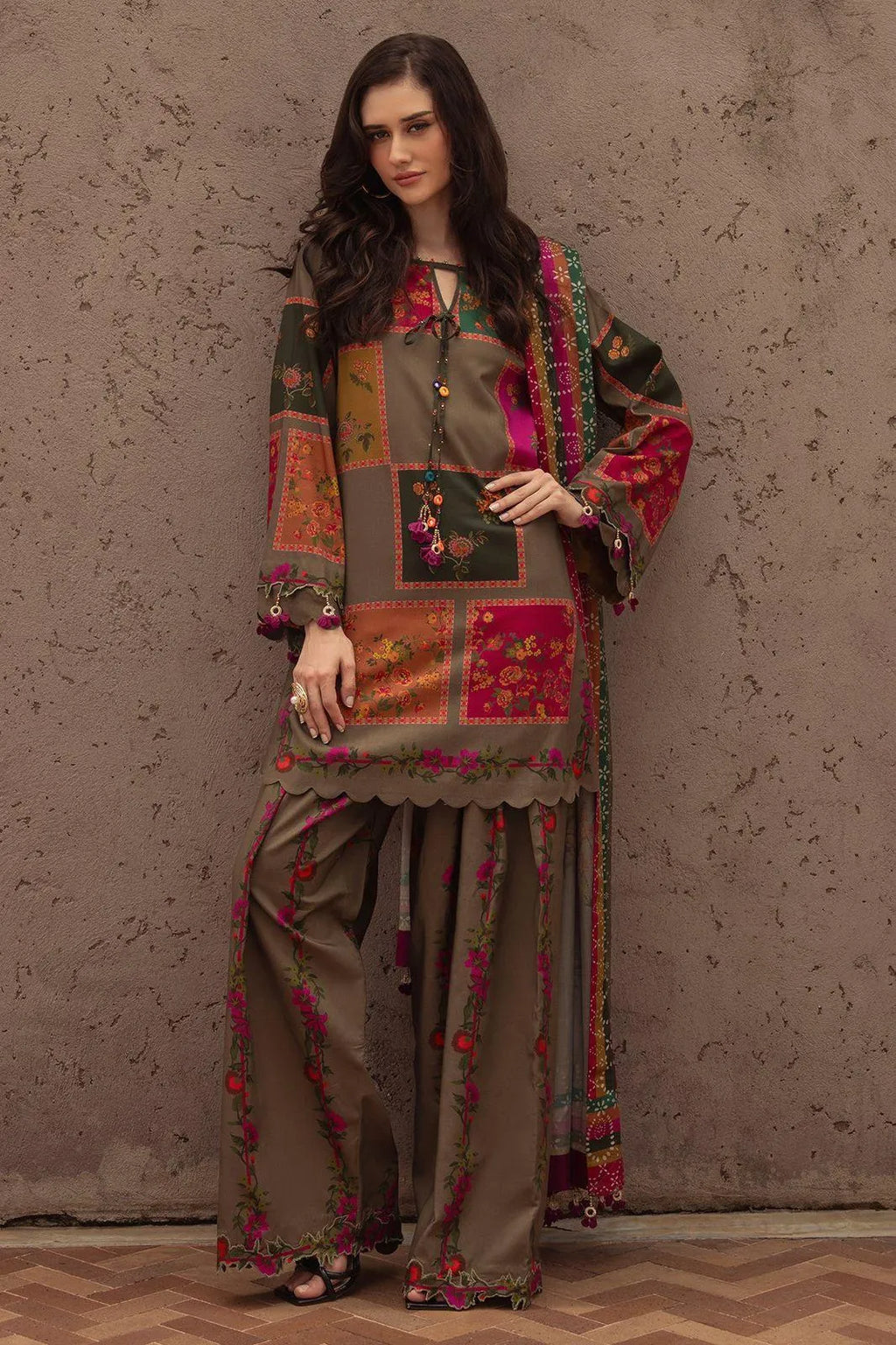 3 Pcs Women's Unstitched Digital Print Suit