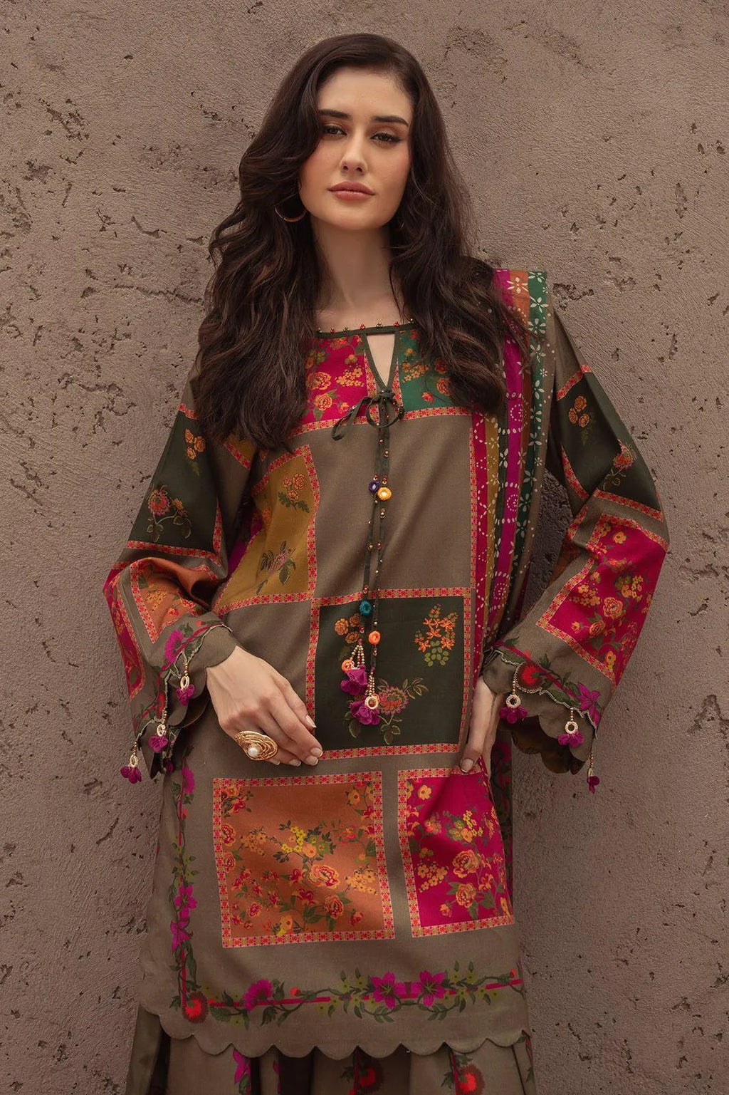3 Pcs Women's Unstitched Digital Print Suit
