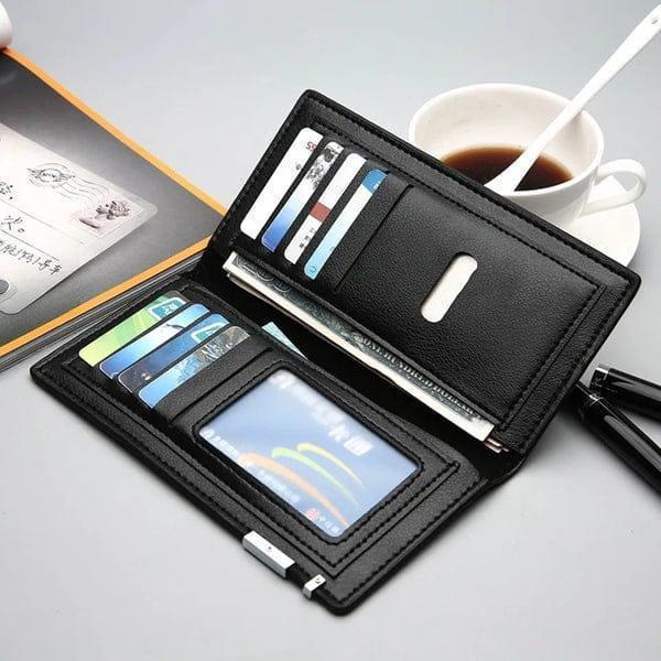 Men's Leather Wallet Black Brown Multicolor