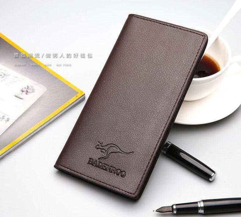 Men's Leather Wallet Black Brown Multicolor