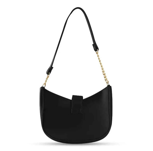 Black PU Leather Chain Strap Handbag for Girls